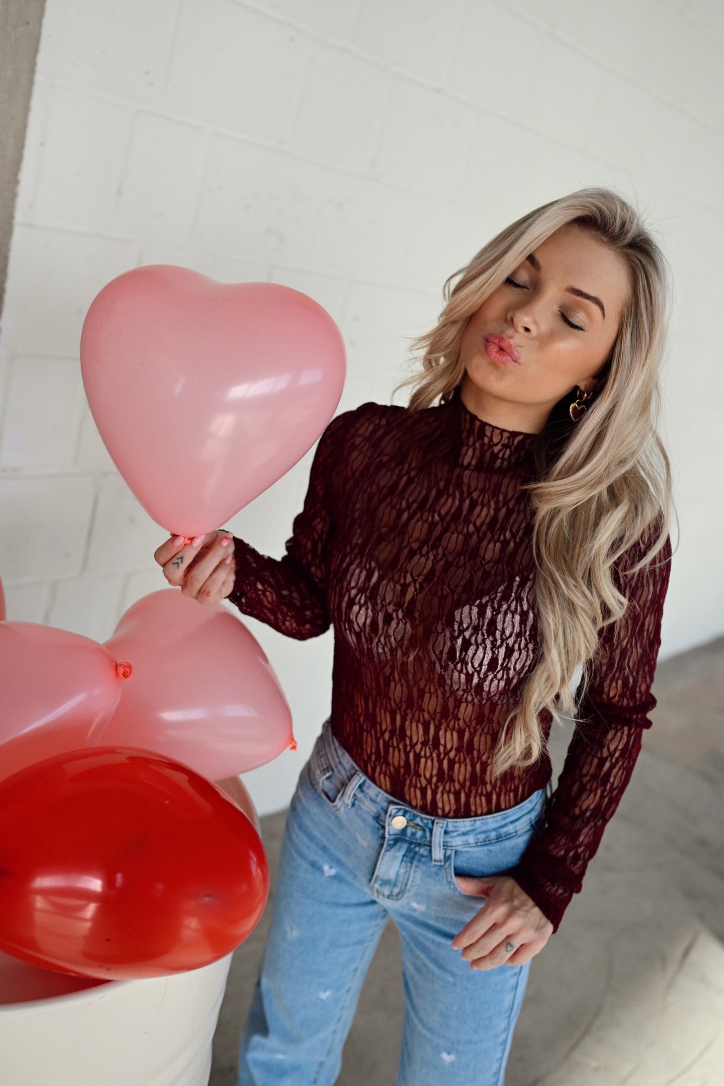 Jacqueline Lace Top - Bordeaux