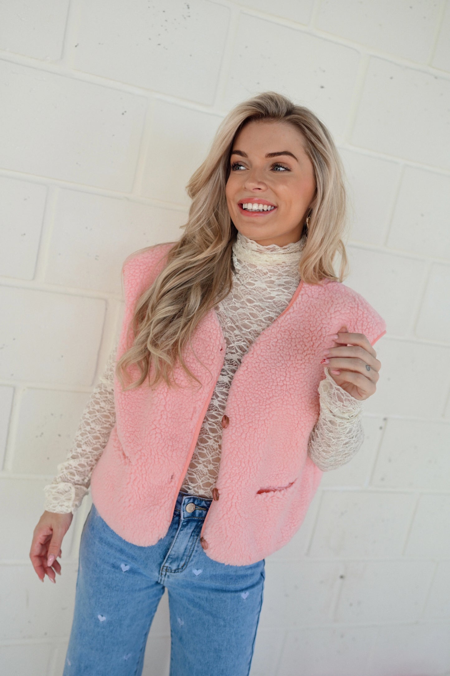 Noa Teddy Gilet - Roze (Last one!)