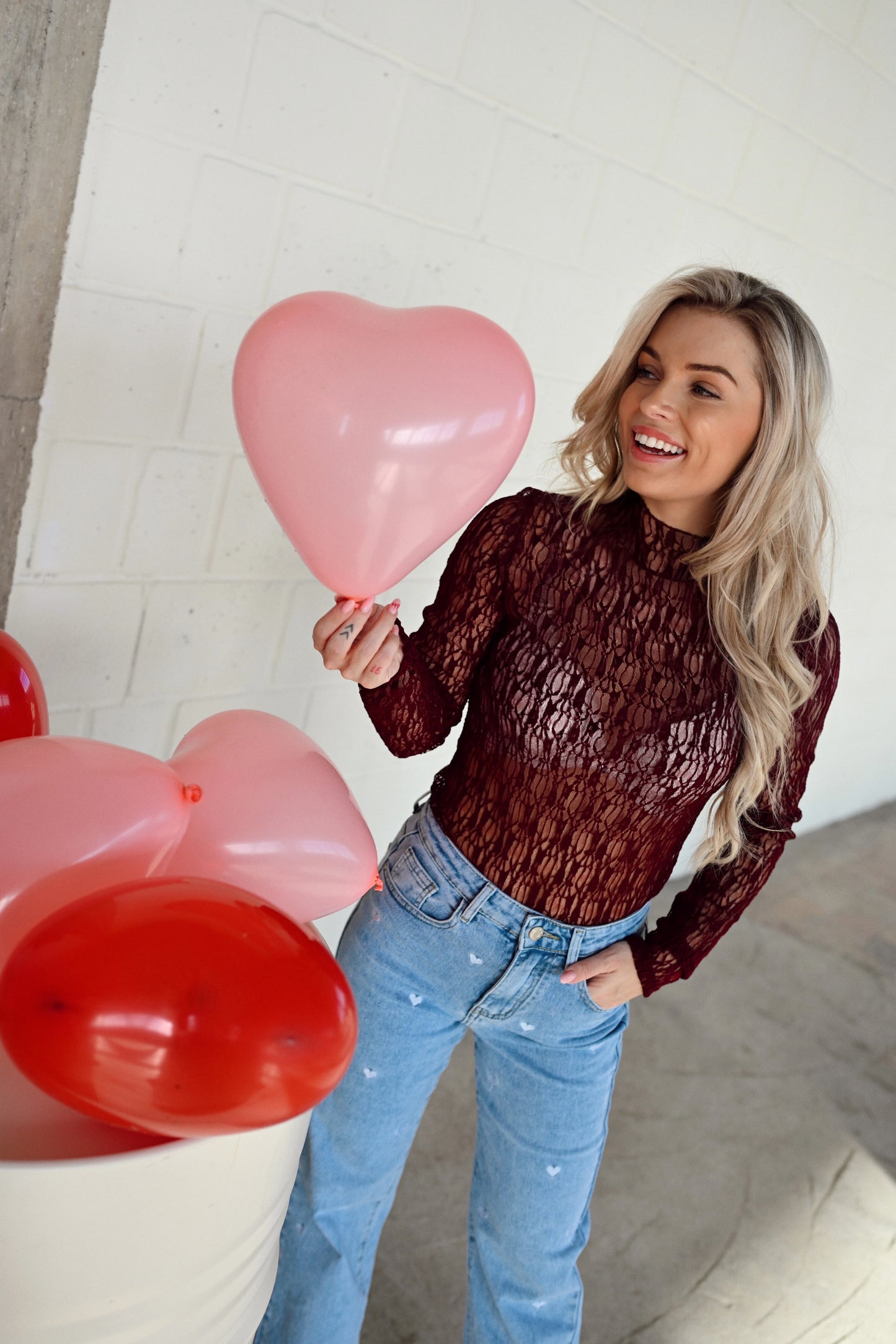 Jacqueline Lace Top - Bordeaux