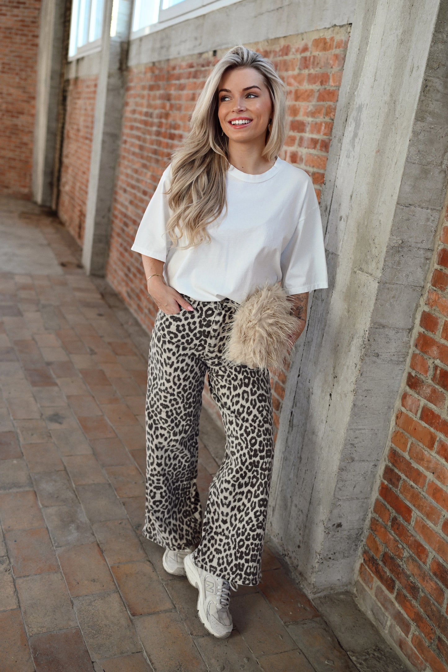 Leopard Denim Jeans - Beige (Last one!)