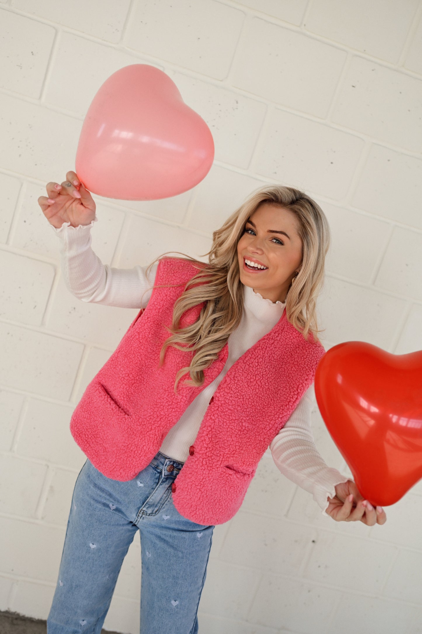 Noa Teddy Gilet - Fuchsia