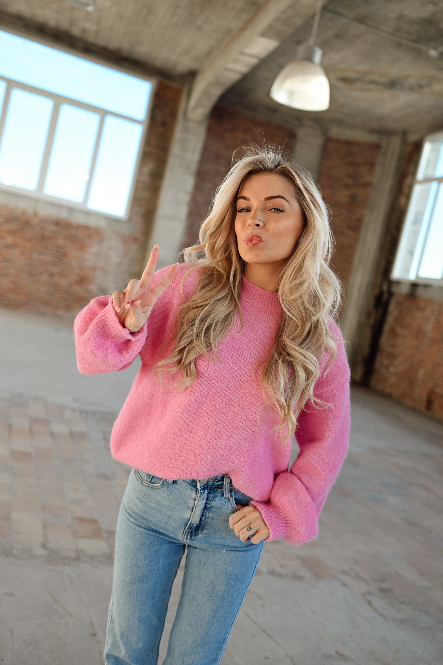 Pippa Knitted Sweater - Pink