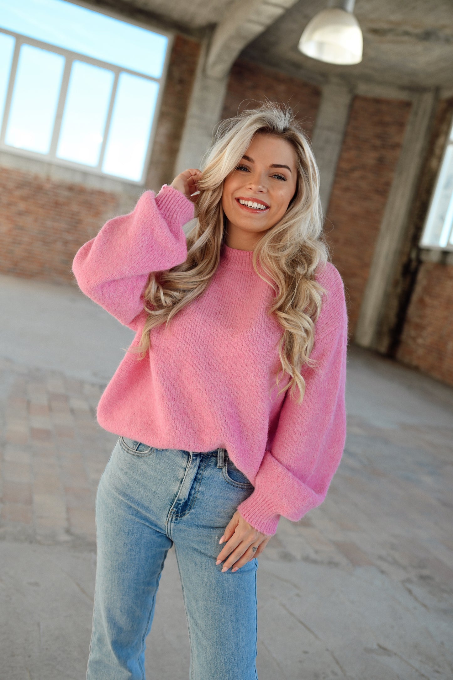 Pippa Knitted Sweater - Pink