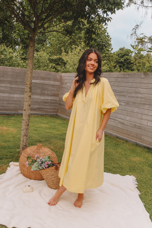 Maxi Jurk Katoen Lola Geel