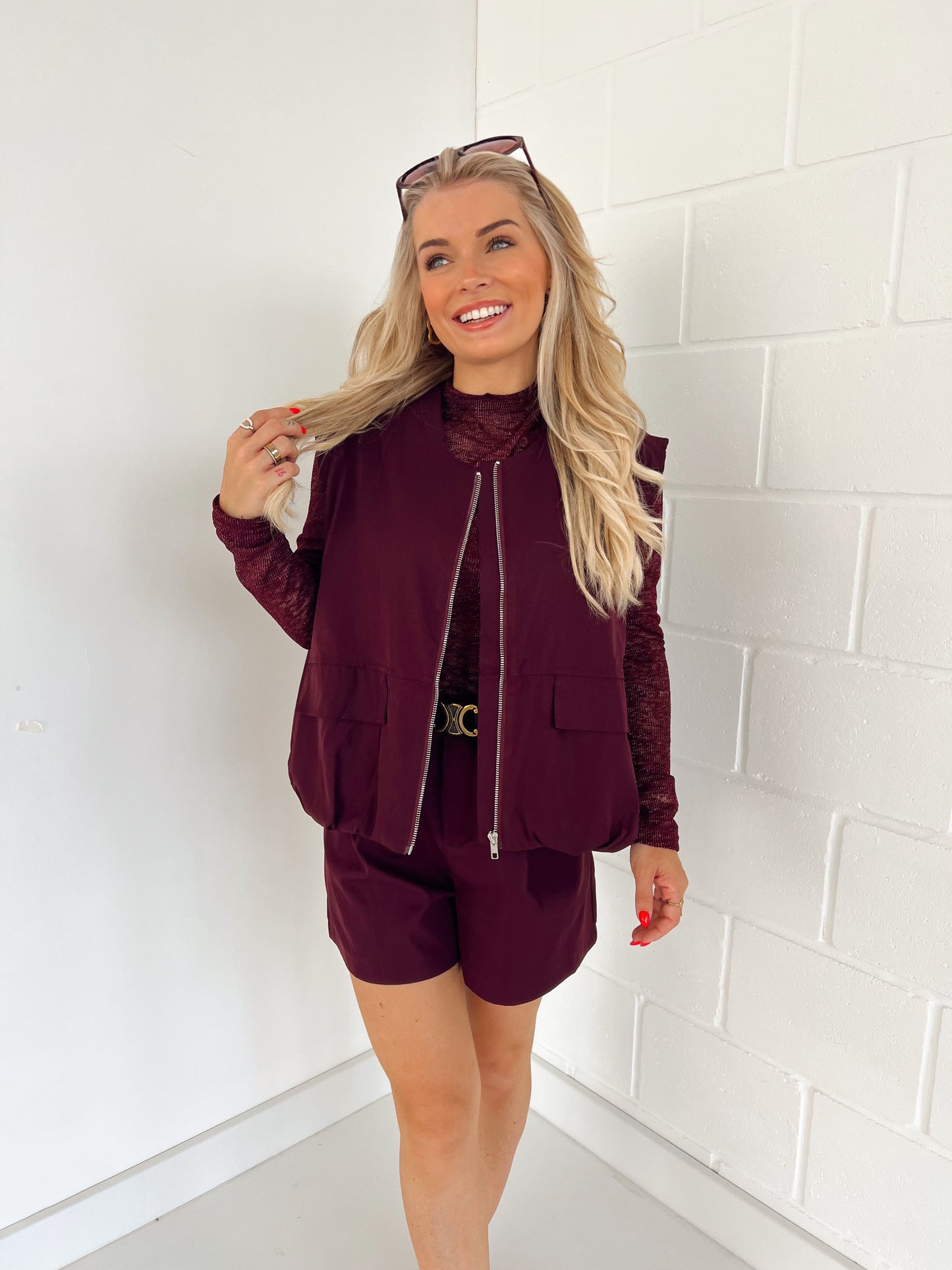 Mouwloze Vest Odile Bordeaux (Last one!)