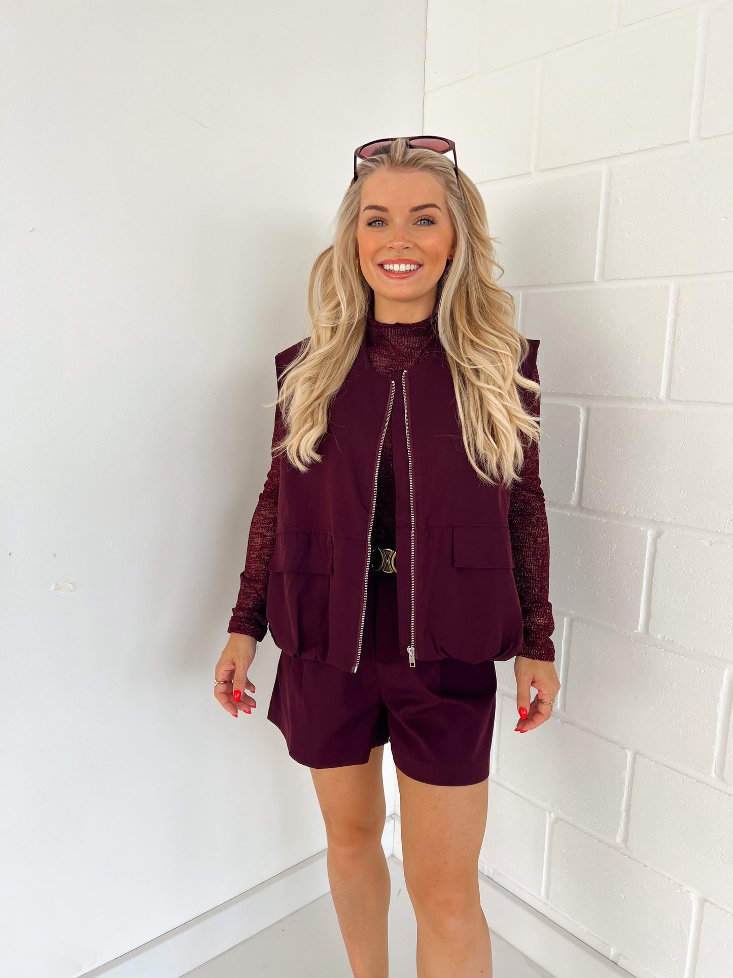 Mouwloze Vest Odile Bordeaux (Last one!)