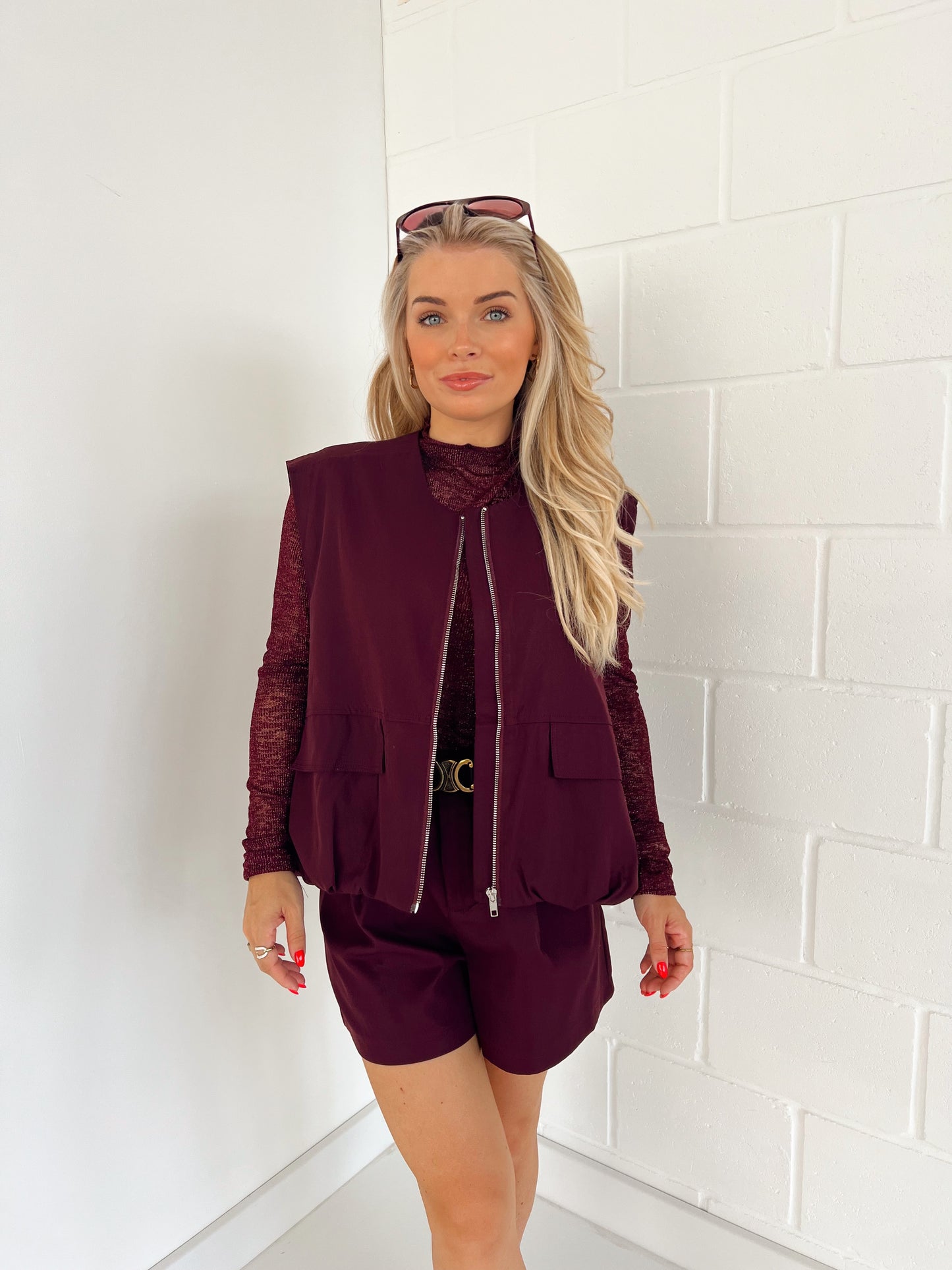 Mouwloze Vest Odile Bordeaux (Last one!)