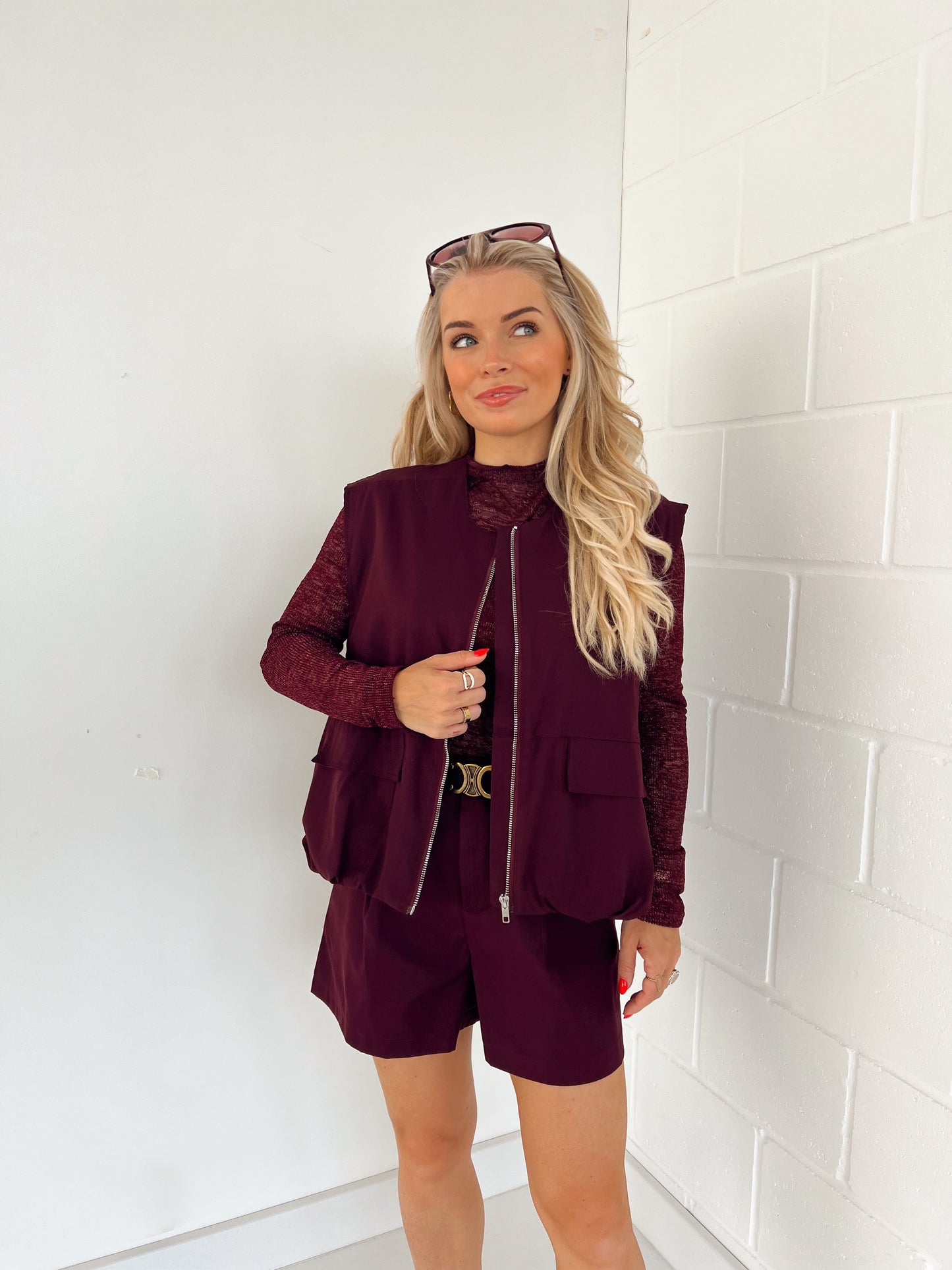 Mouwloze Vest Odile Bordeaux (Last one!)