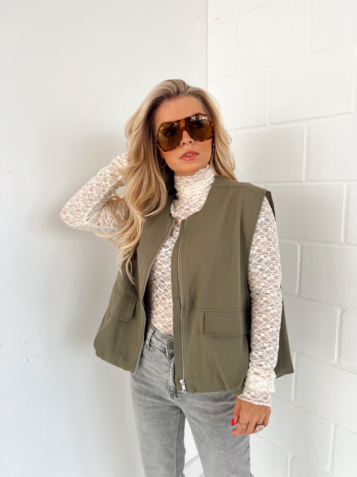 Mouwloze Vest Odile Kaki