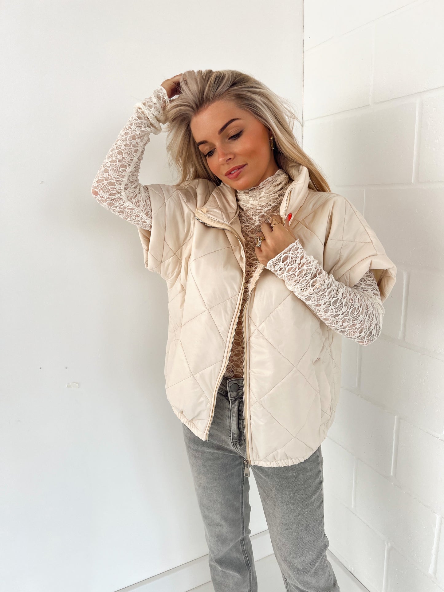 Gewatteerde Vest Ecru