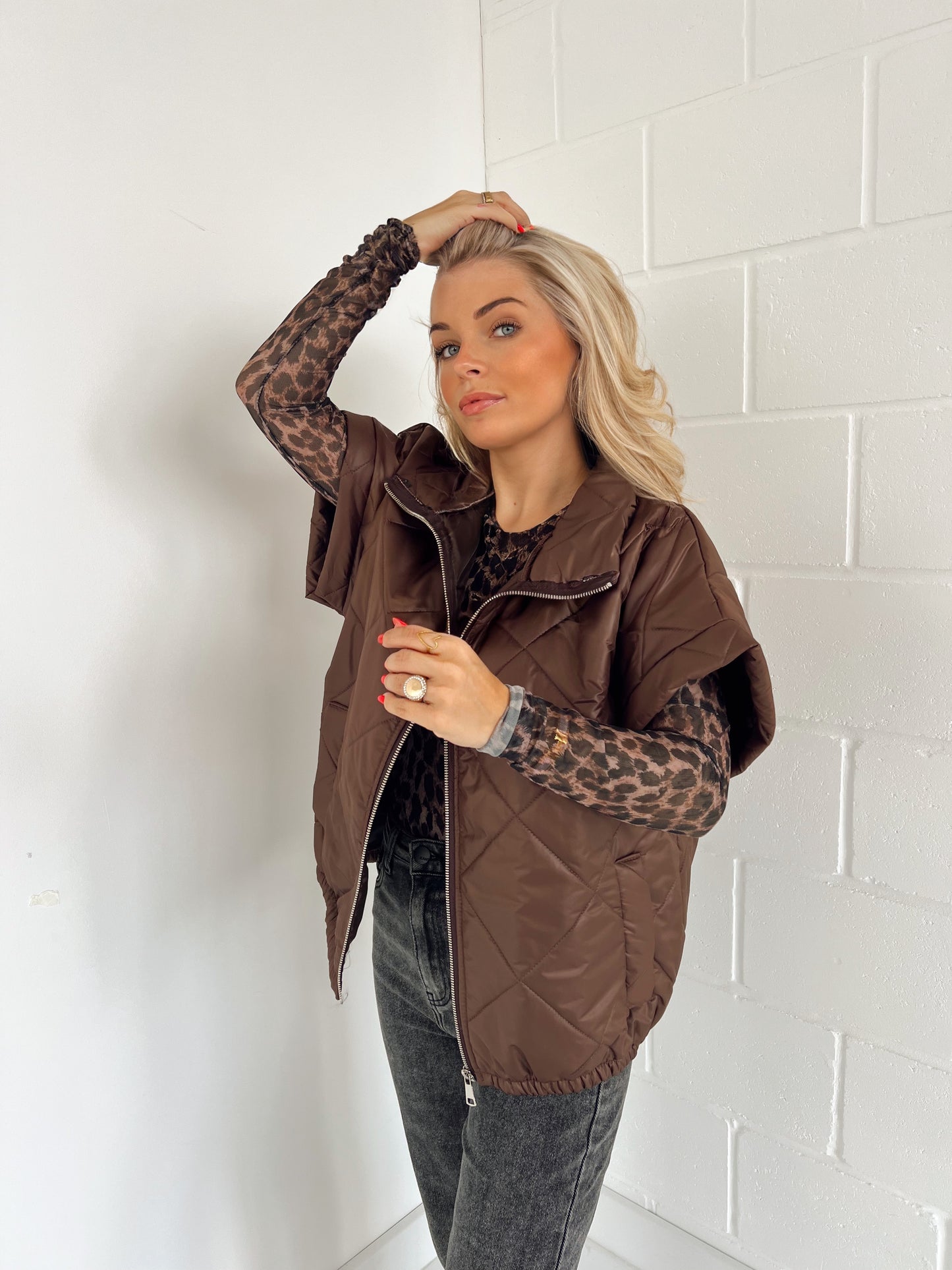 Gewatteerde Vest Bruin