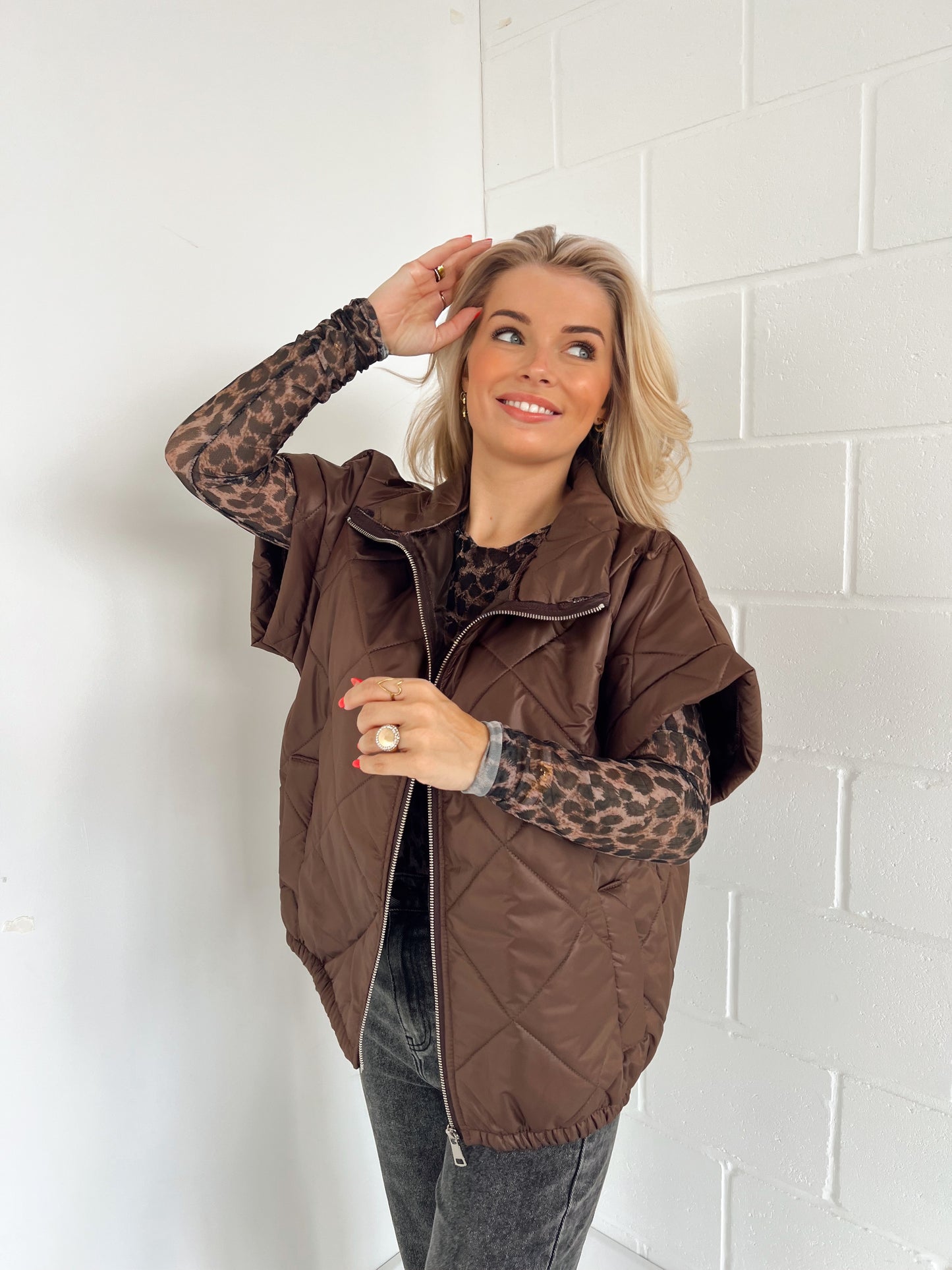 Gewatteerde Vest Bruin