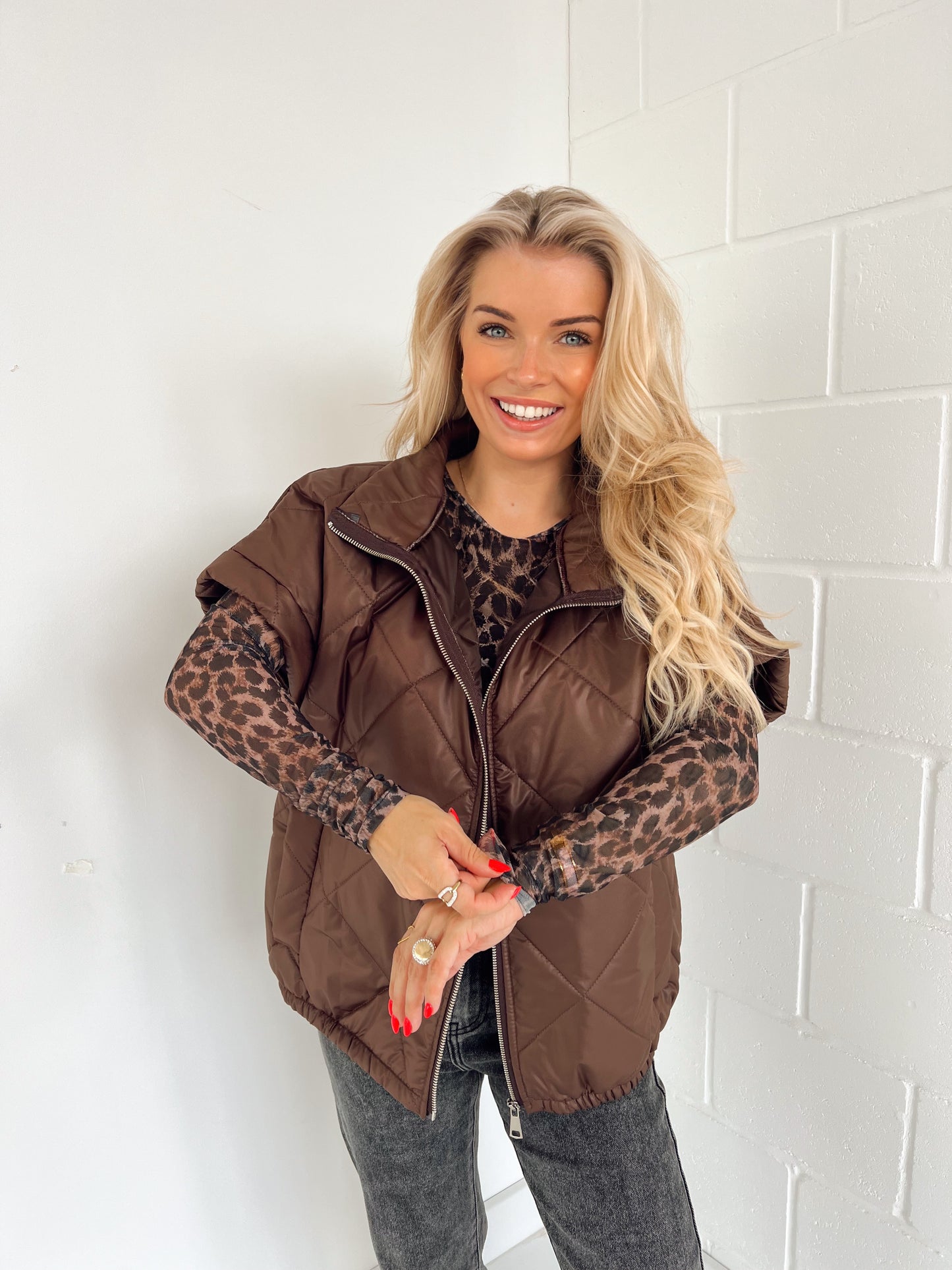 Gewatteerde Vest Bruin