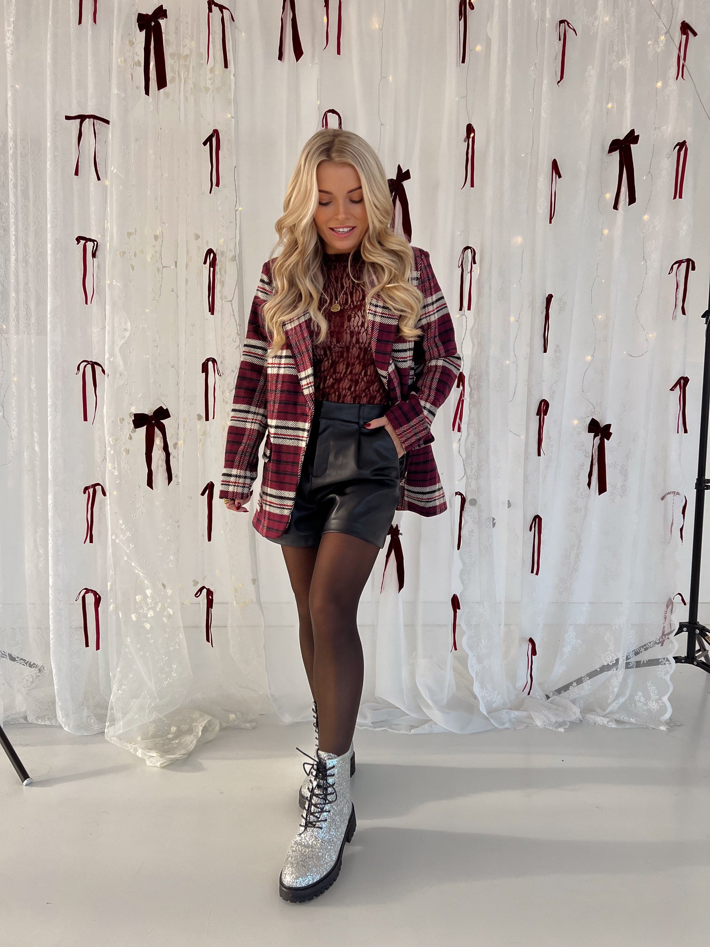 Carreaux Blazer Lott Bordeaux