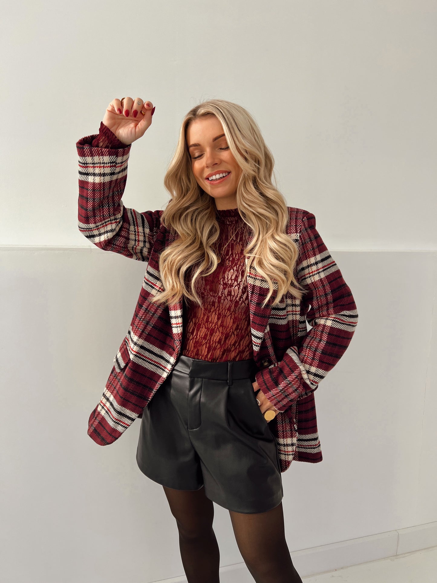 Carreaux Blazer Lott Bordeaux