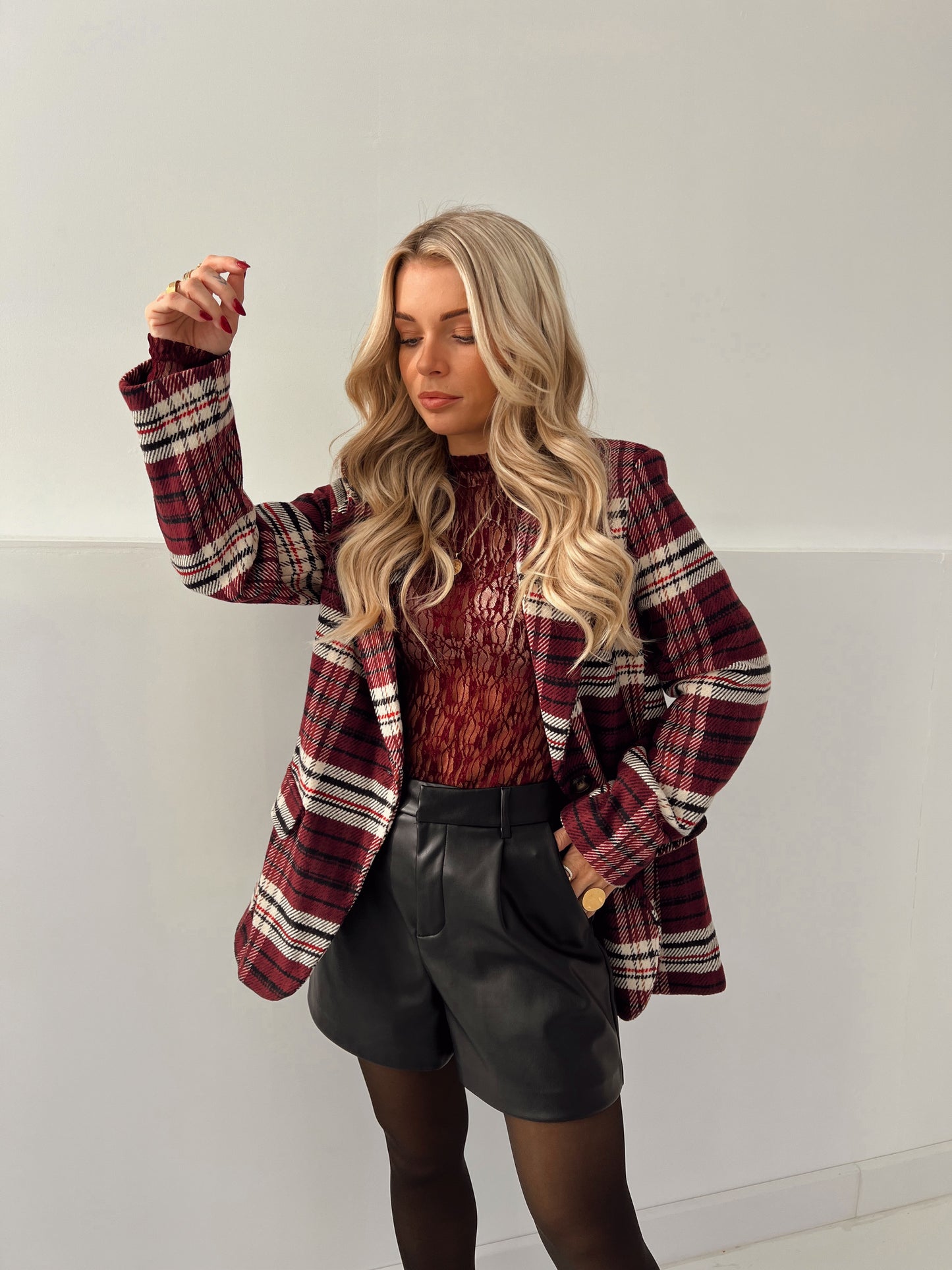 Carreaux Blazer Lott Bordeaux