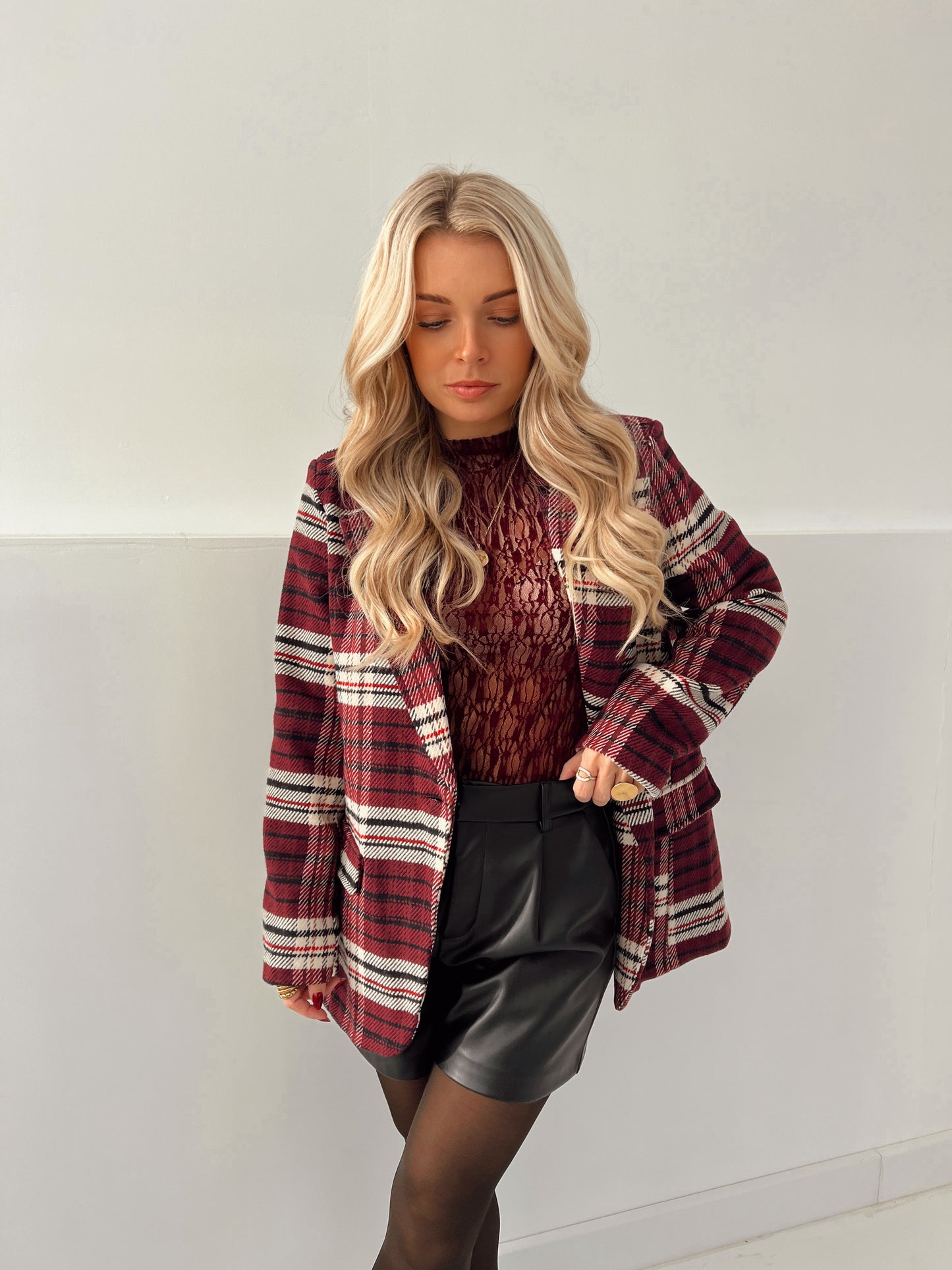 Carreaux Blazer Lott Bordeaux