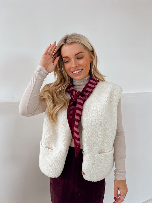 Noa Teddy Gilet Ecru