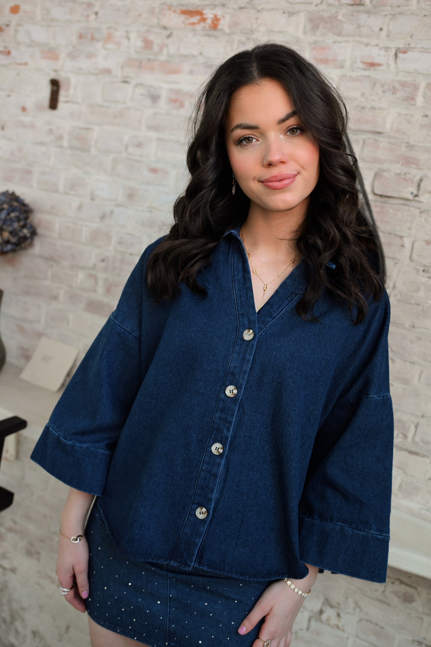 Maxine Denim Blouse - Blauw (Last one!)