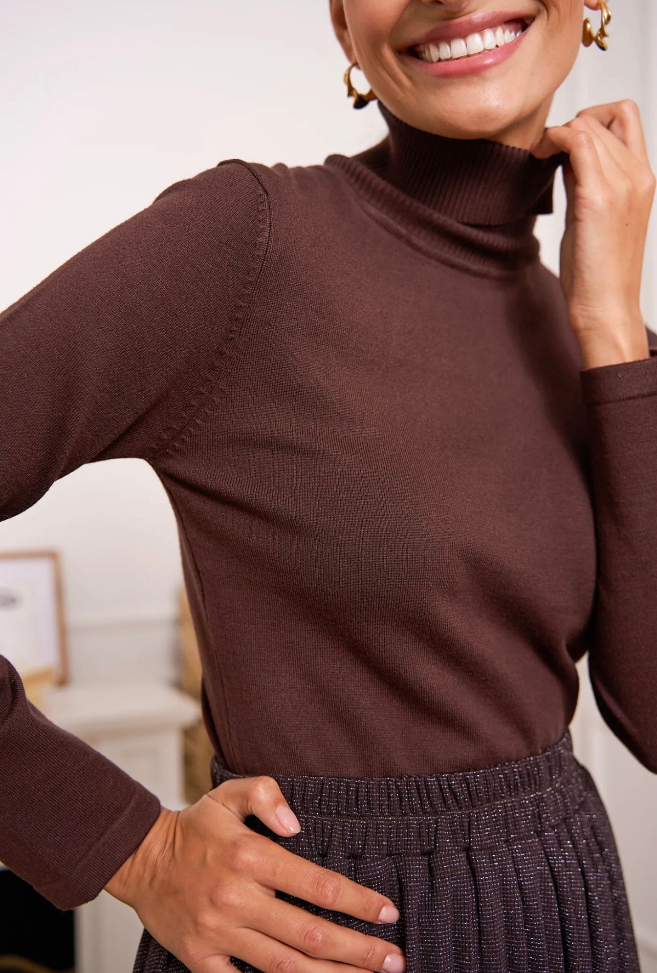 Rolkraag Liese Bruin