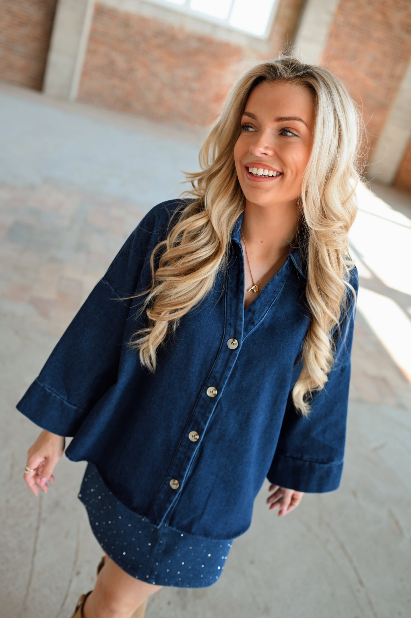 Maxine Denim Blouse - Blauw (Last one!)