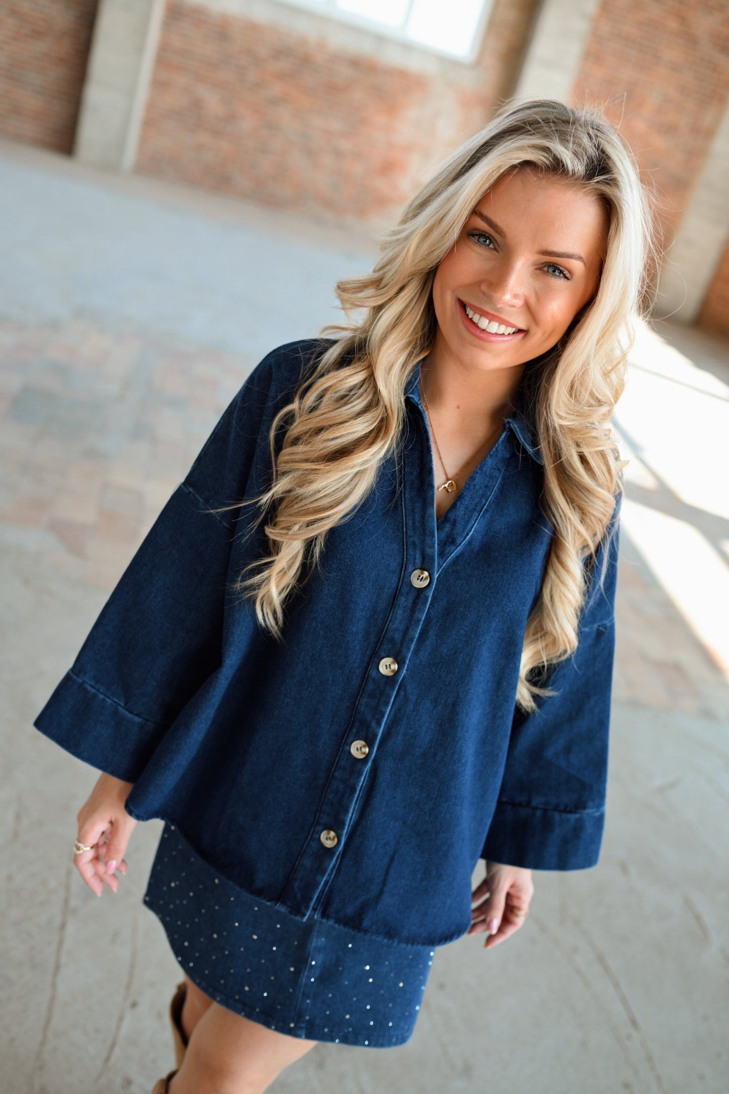 Maxine Denim Blouse - Blauw (Last one!)