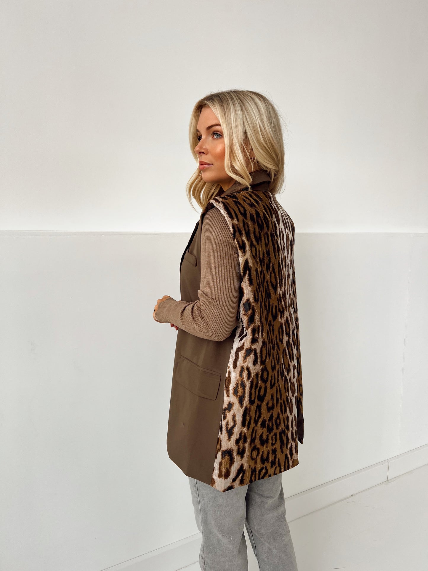 Jytte Blazer Leopard Bruin