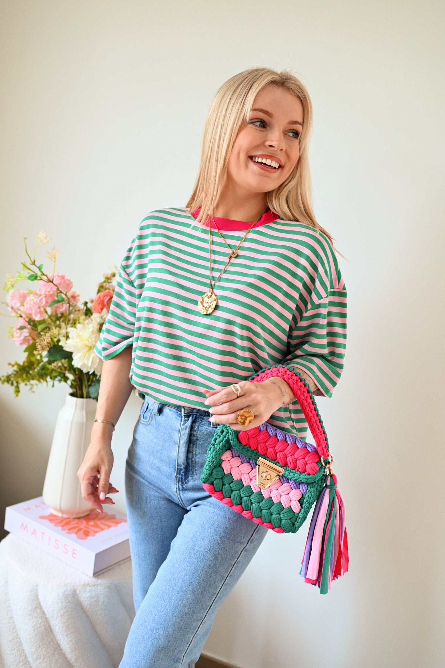Fien Striped T-Shirt - Groen
