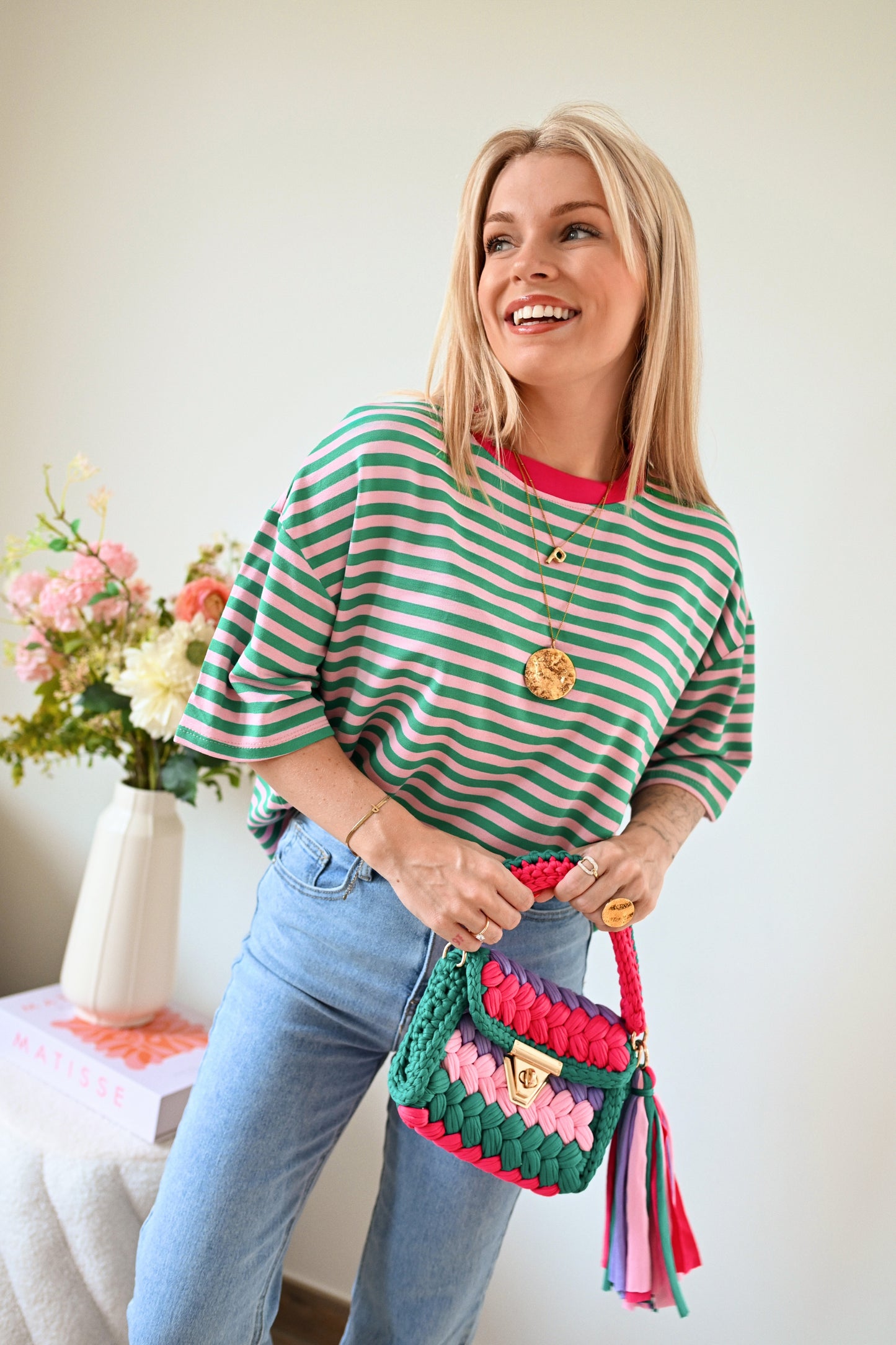 Fien Striped T-Shirt - Groen