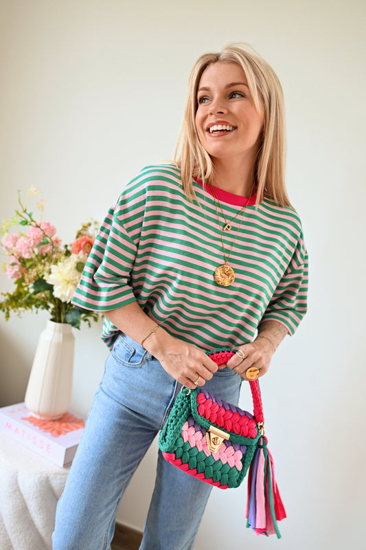 Fien Striped T-Shirt - Groen