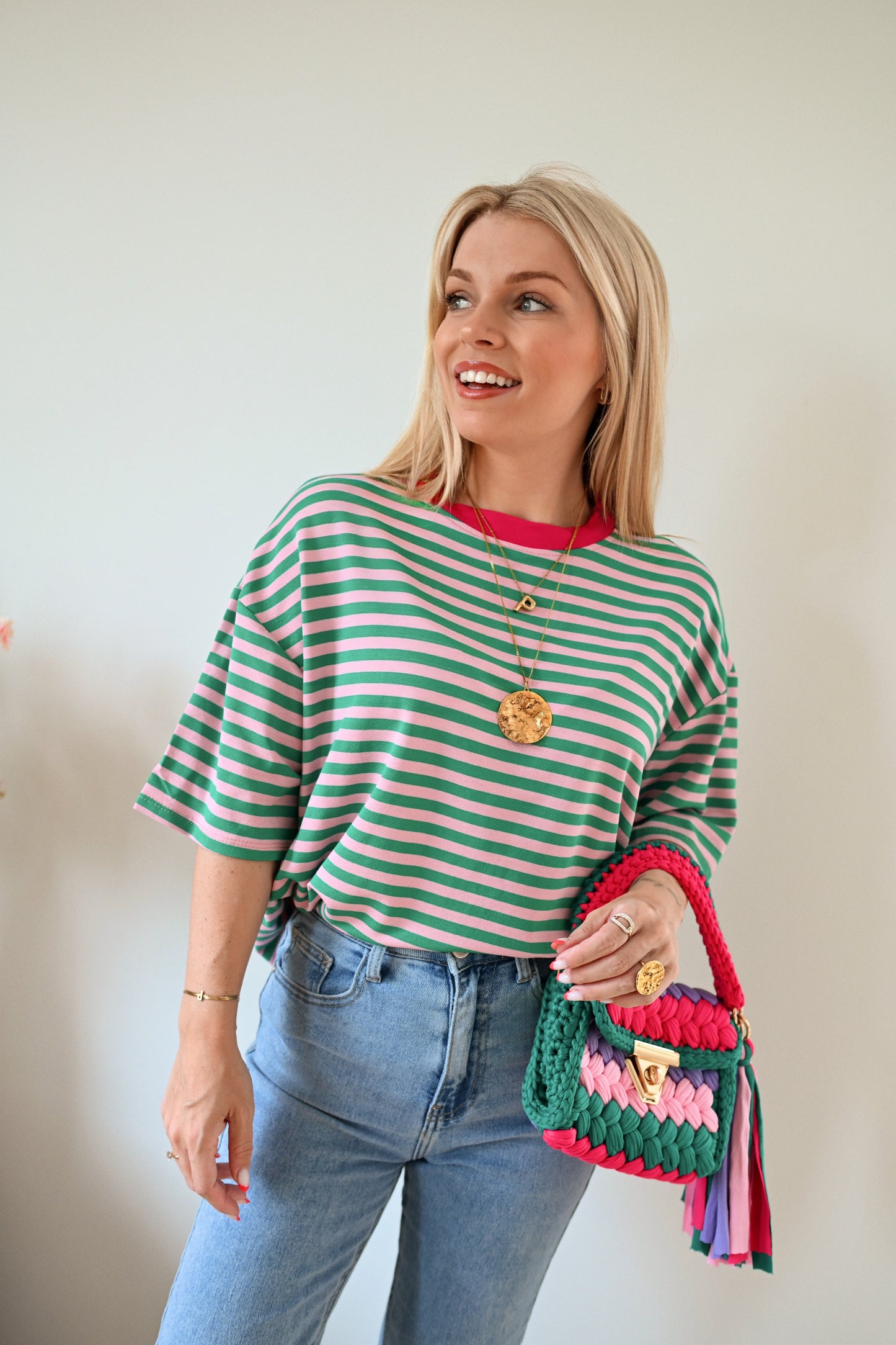 Fien Striped T-Shirt - Groen