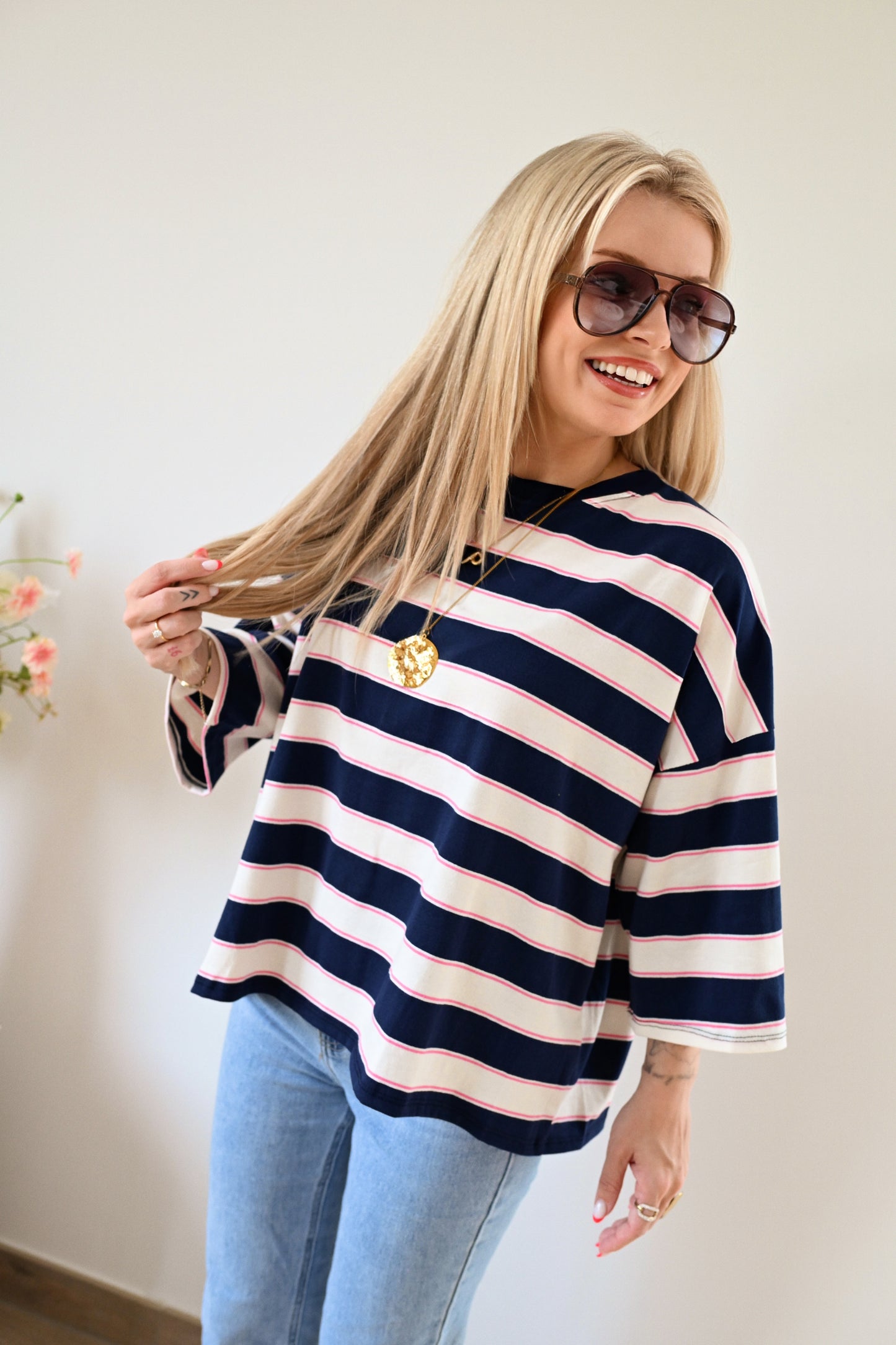 Maelle Striped T-Shirt - Blauw