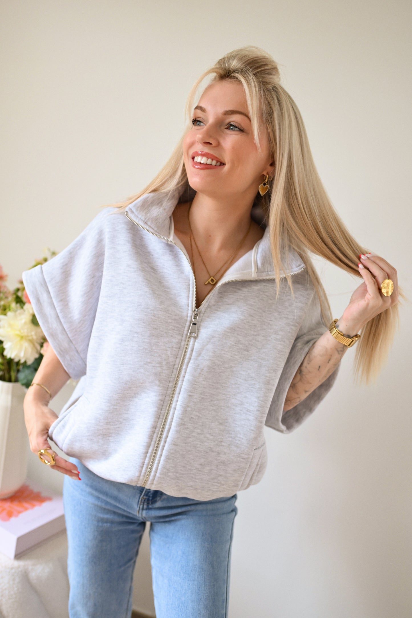Lina Comfy Gilet - Grijs
