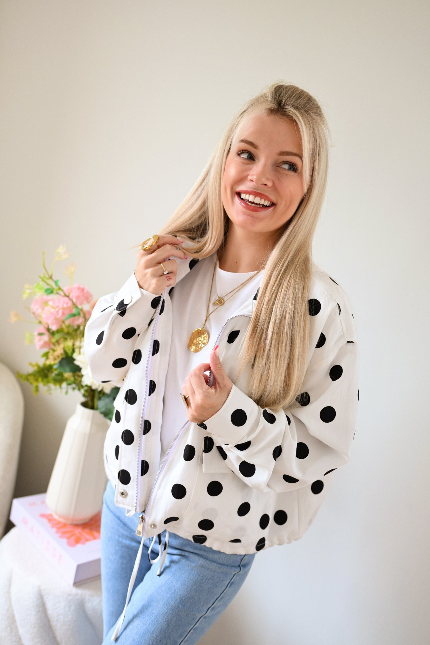 Polkadot Jas - Wit