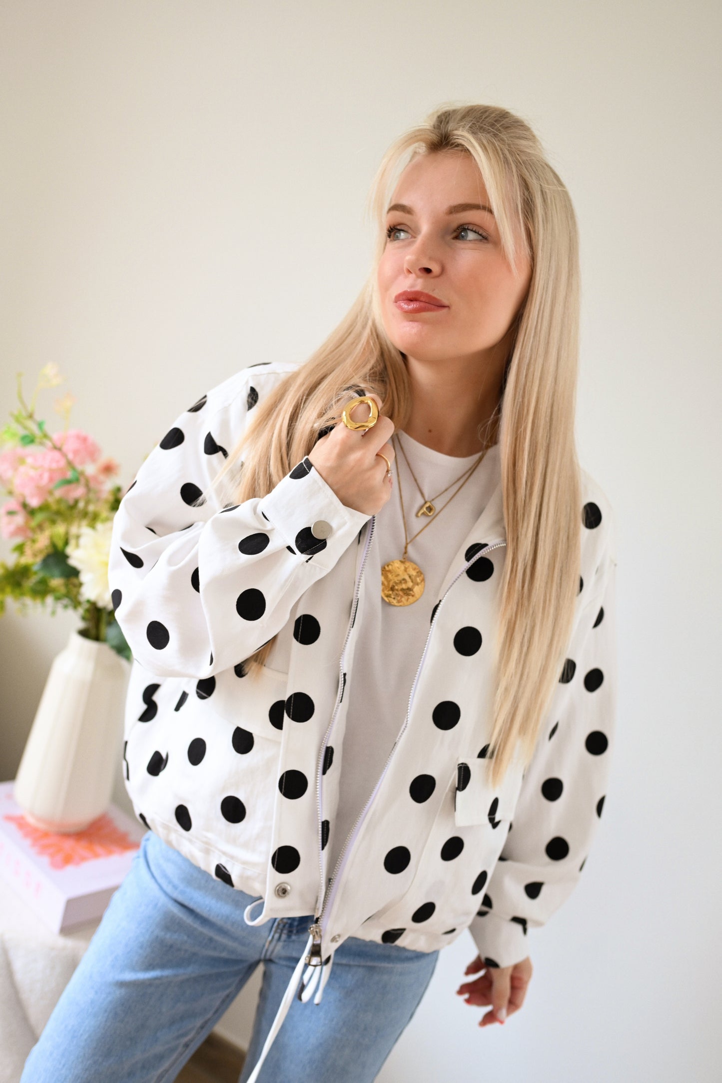 Polkadot Jas - Wit