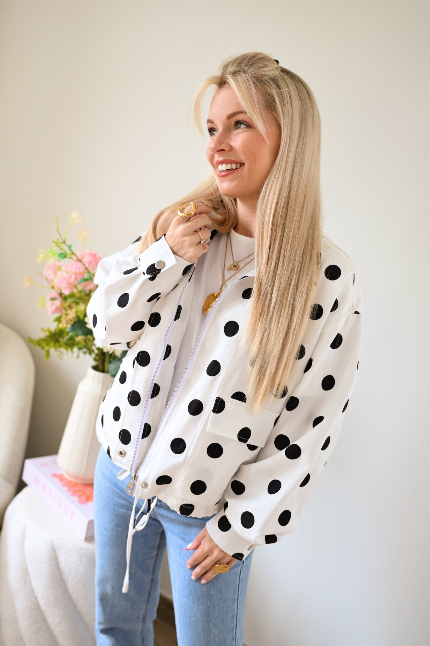 Polkadot Jas - Wit