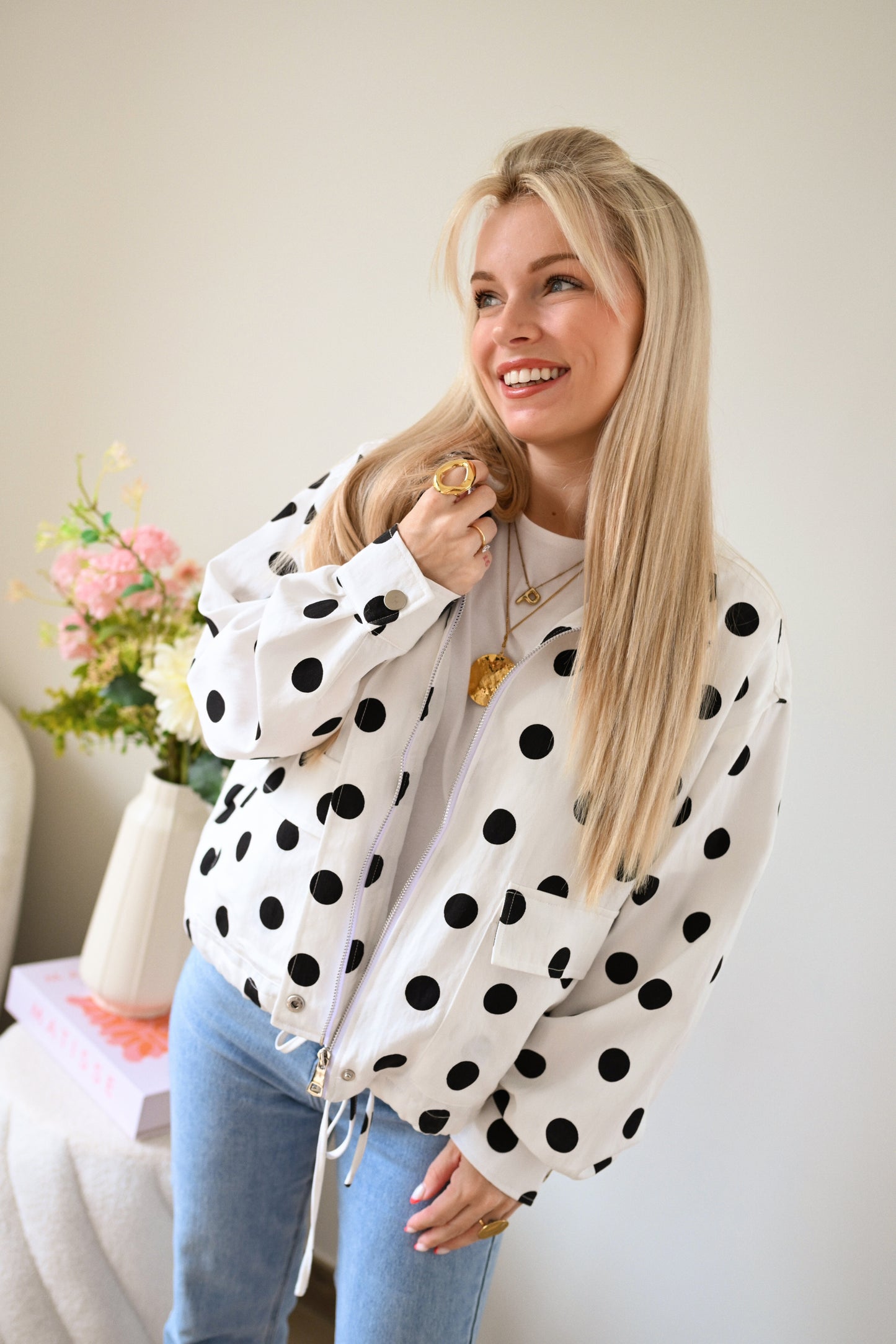 Polkadot Jas - Wit