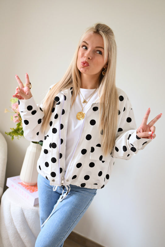 Polkadot Jas - Wit