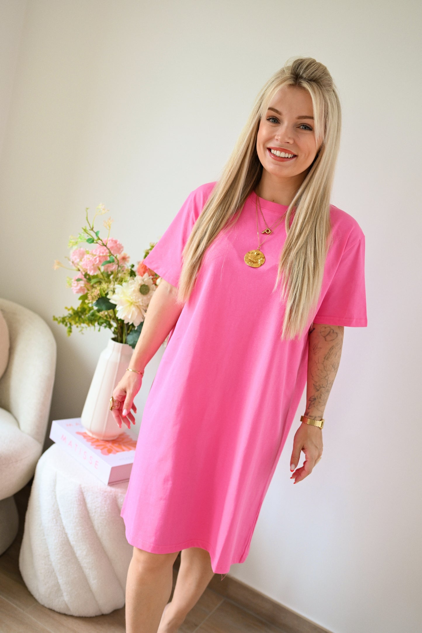 Olga T-shirt Dress - Roze