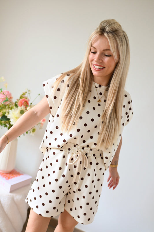 Polkadot Comfy Set - Ecru