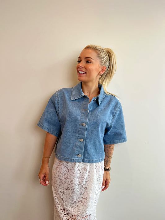 Denim Blouse Orelie Blauw