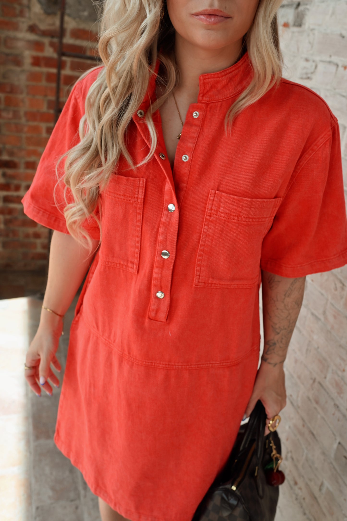 Suze Denim Jurk - Rood (Last one!)
