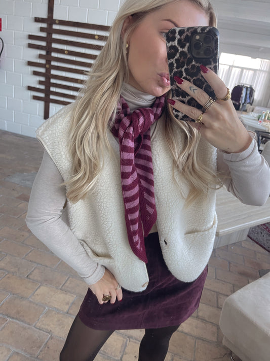 Cashmere Sjaaltje Bordeaux/Roze