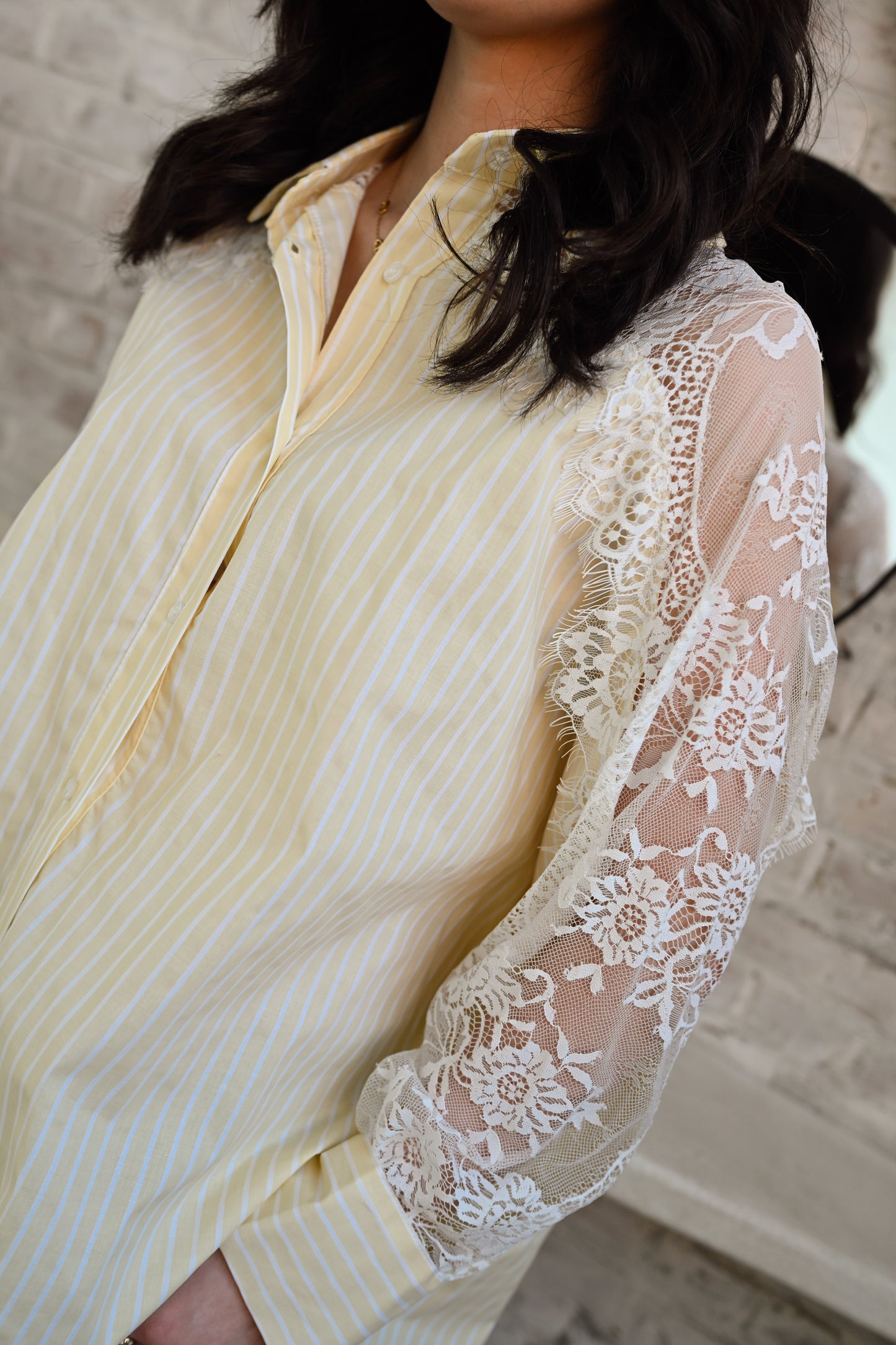 Murielle Lace Blouse - Geel (Last one!)