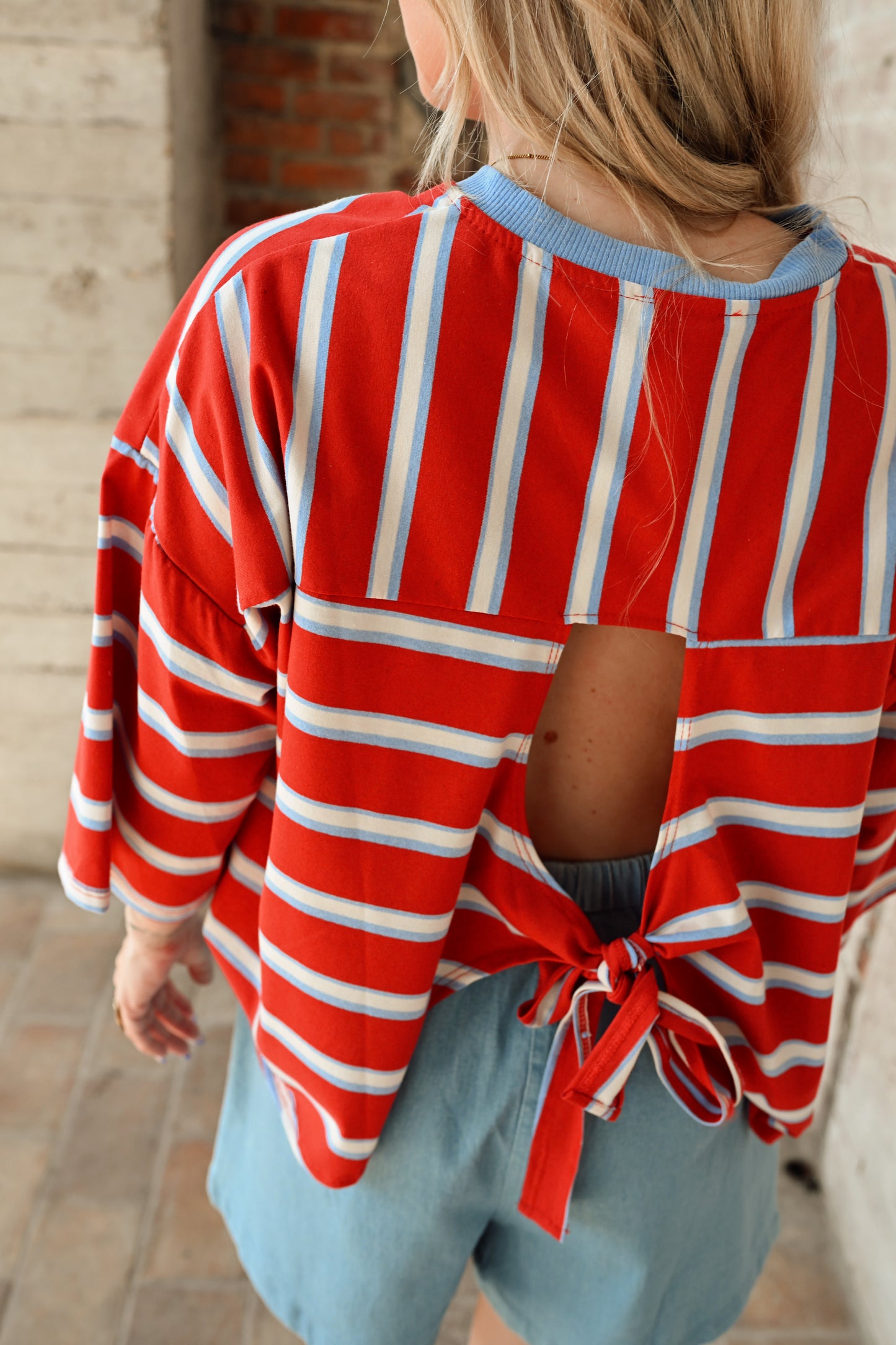 Maelle Striped T-Shirt - Rood (Last one!)
