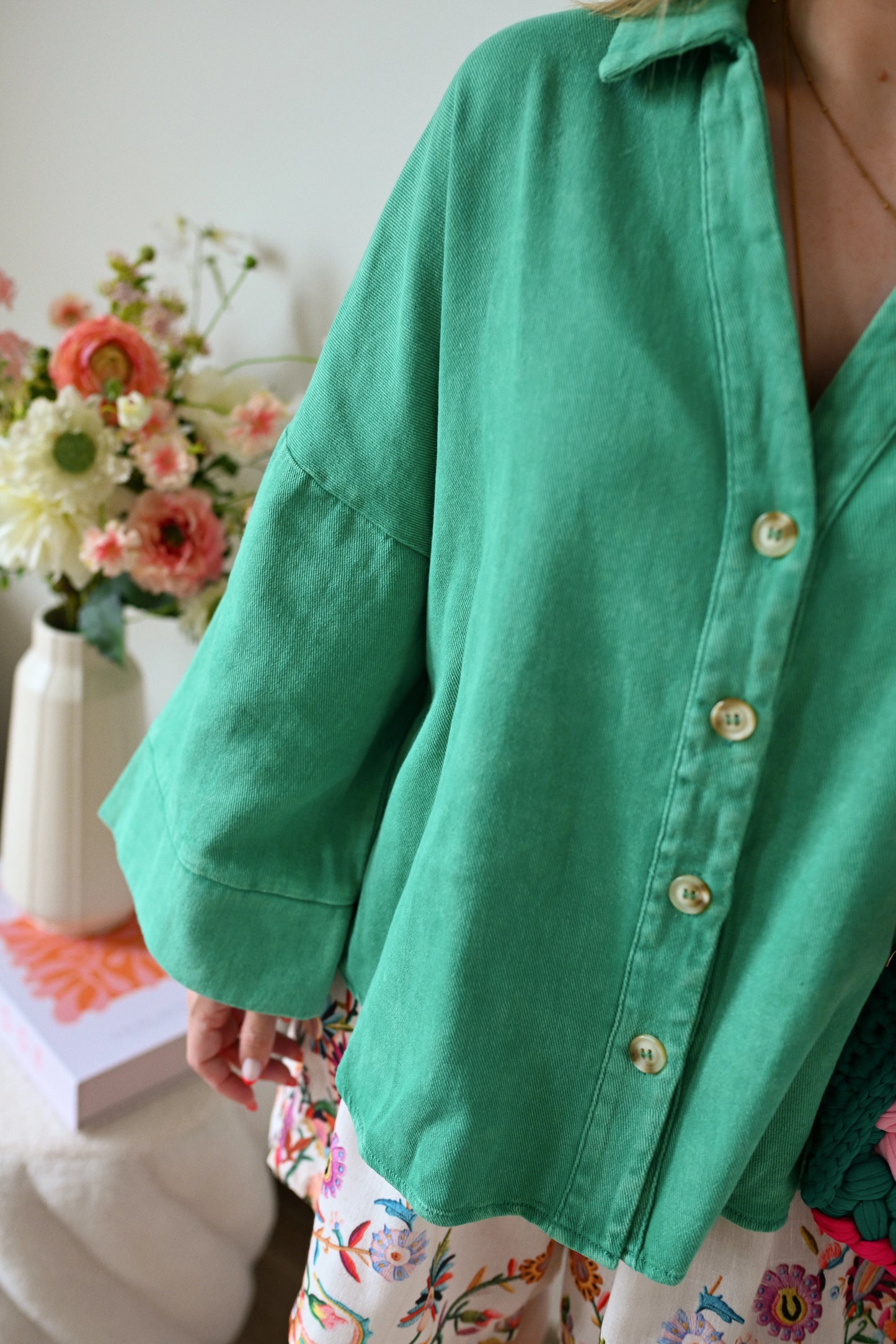 Maxine Denim Blouse - Groen (Last one!)