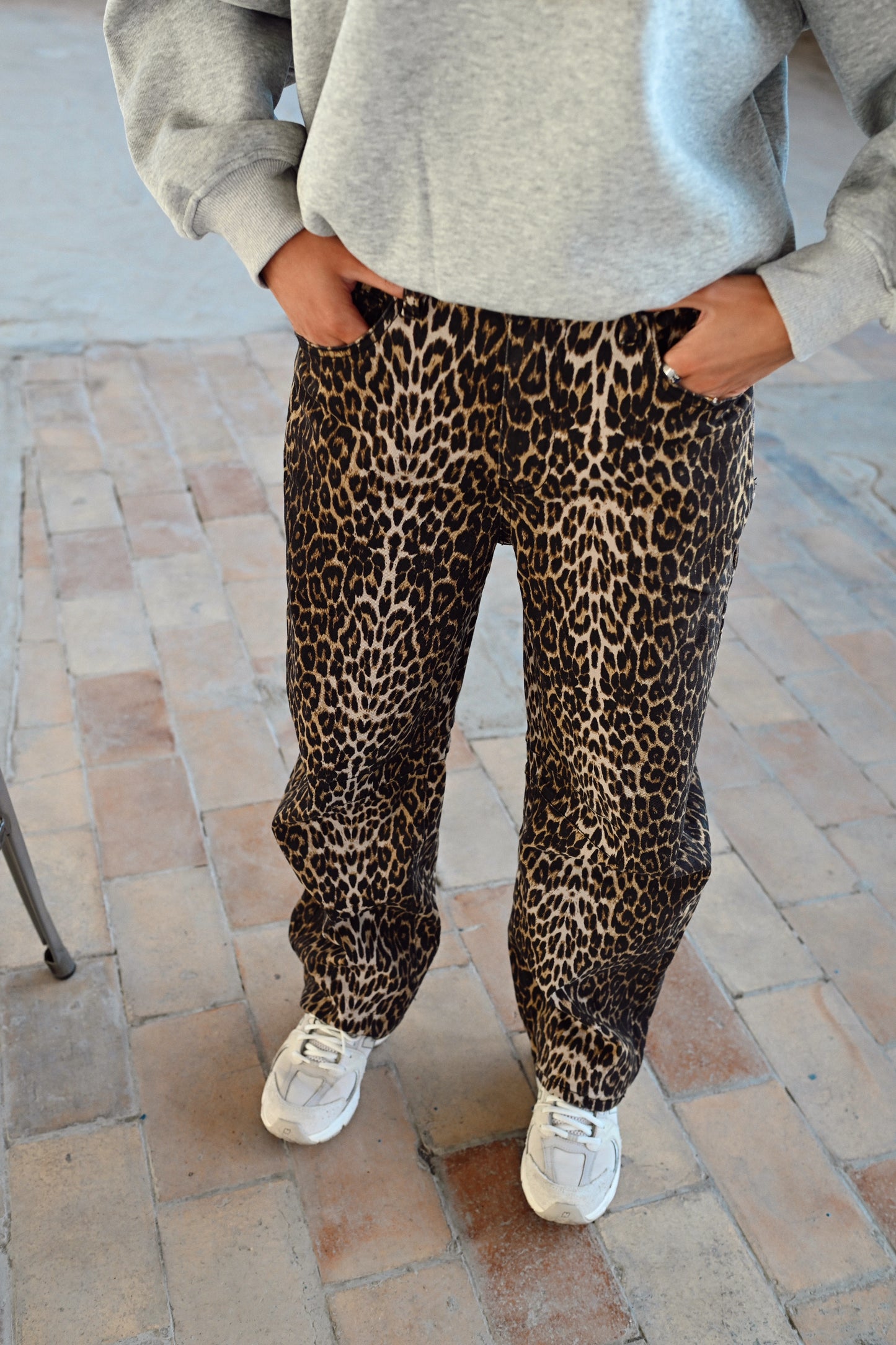 Alizee Leopard Jeans - Brown
