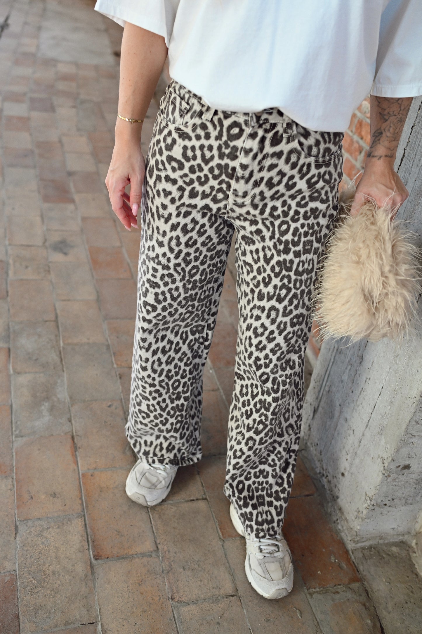 Leopard Denim Jeans - Beige (Last one!)