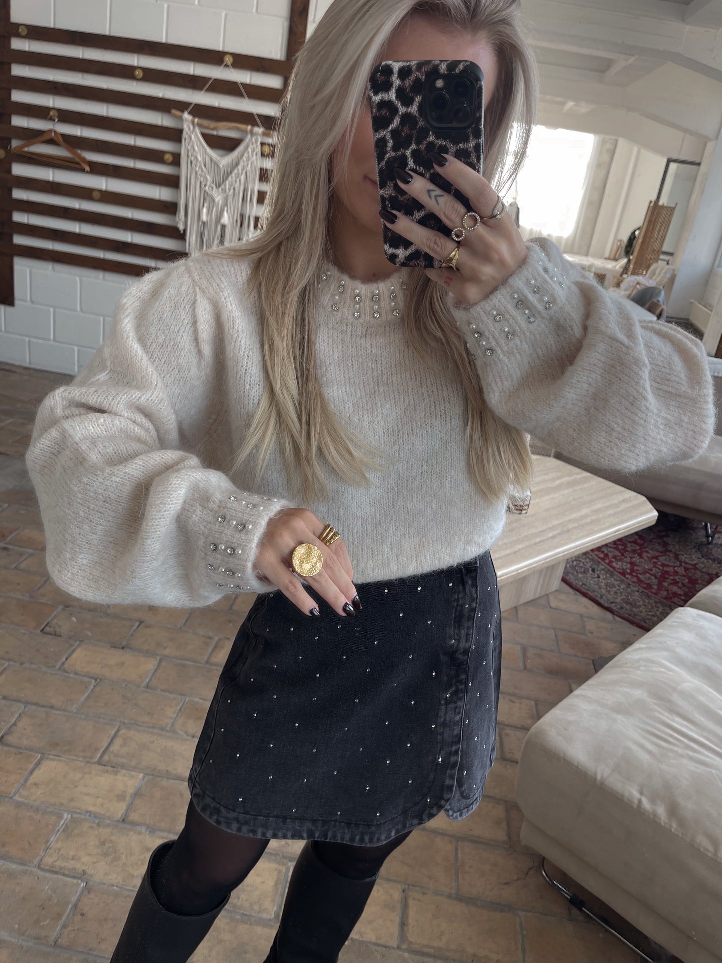 Trui Parels Amber Ecru (Last one!)