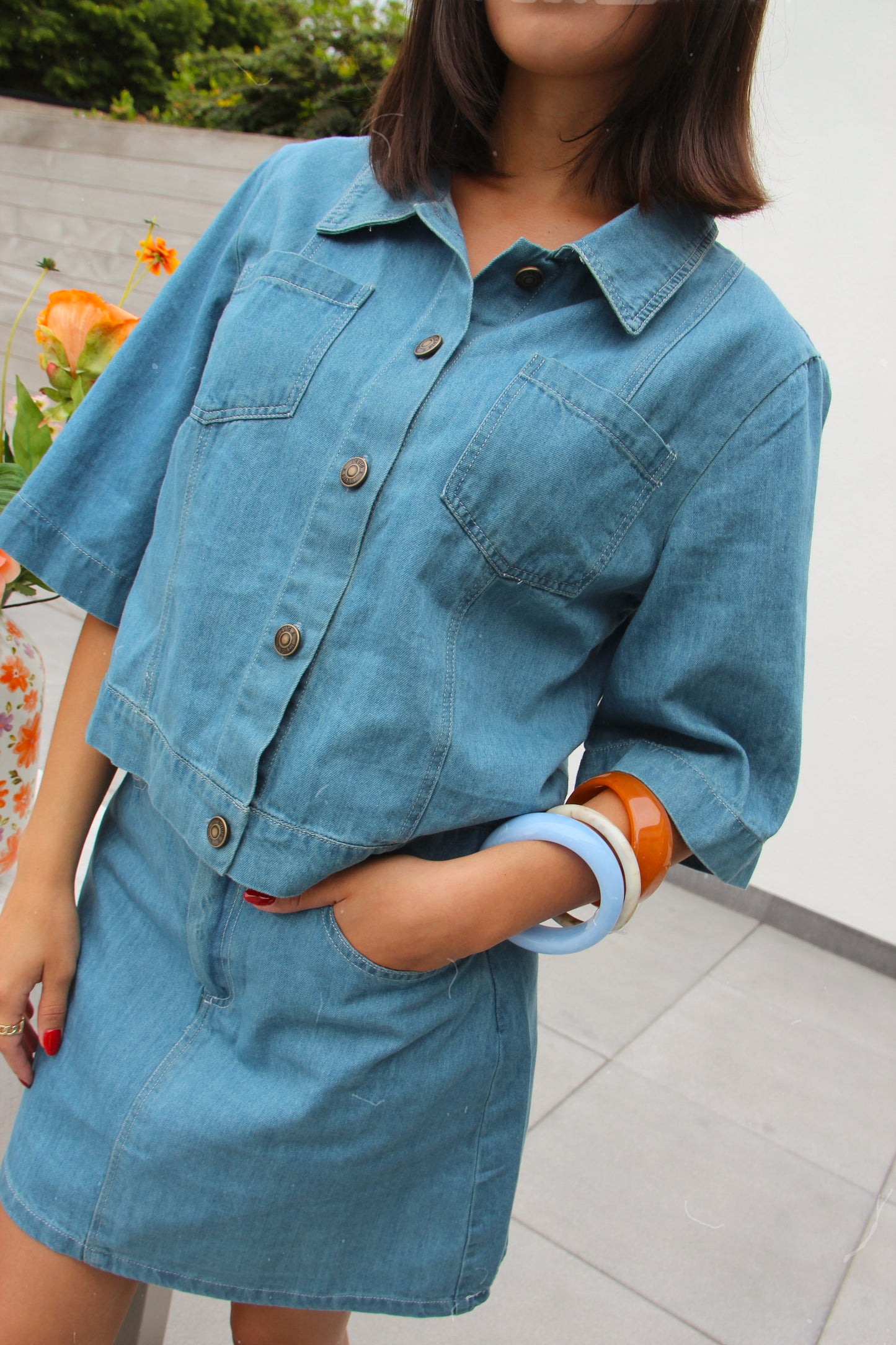 Denim Blouse Mena Light Blue